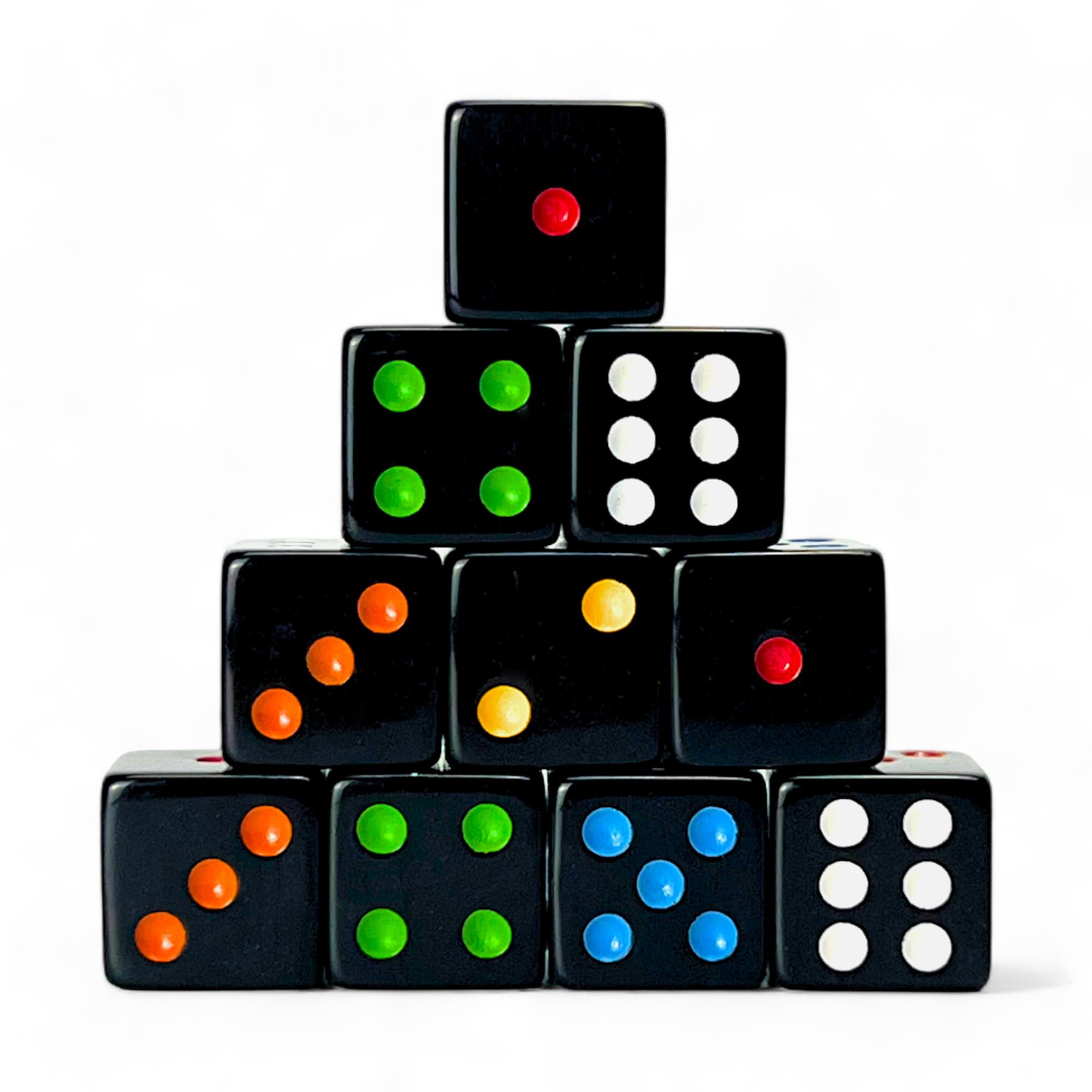 Amazon.com: Luck Lab 10 Piece D6 Multicolor Pip Dice Pack